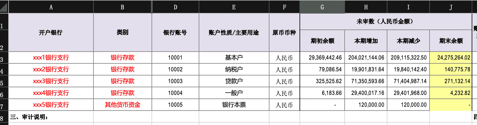 货币资金底稿5